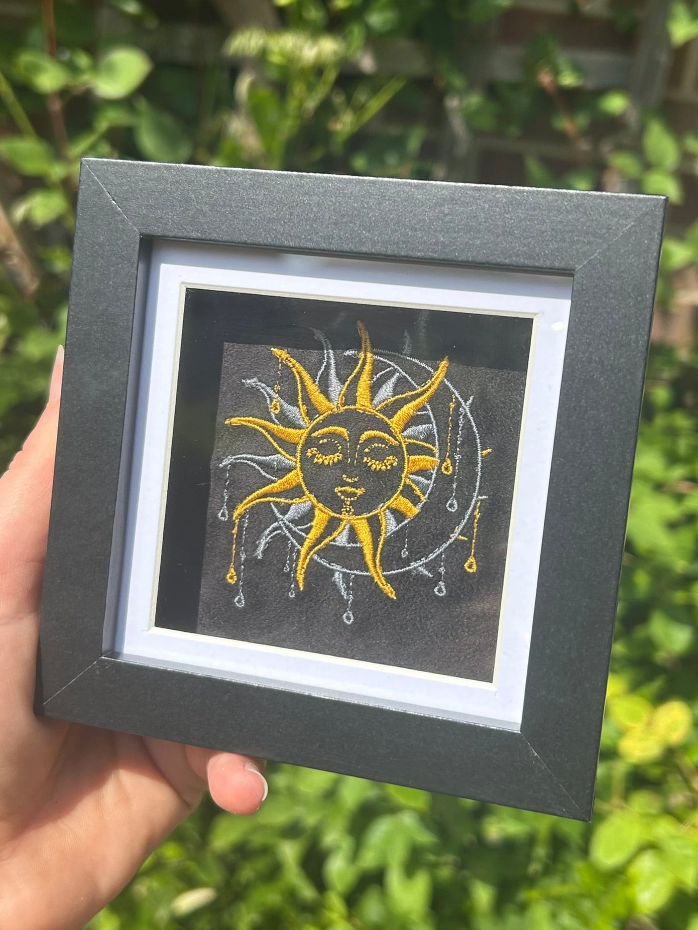 Mini Sun & Moon Embroidery on Black