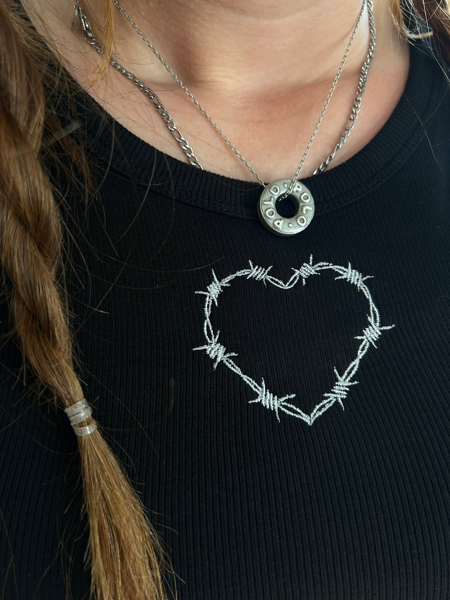 Barbed Wire Heart Vest Top