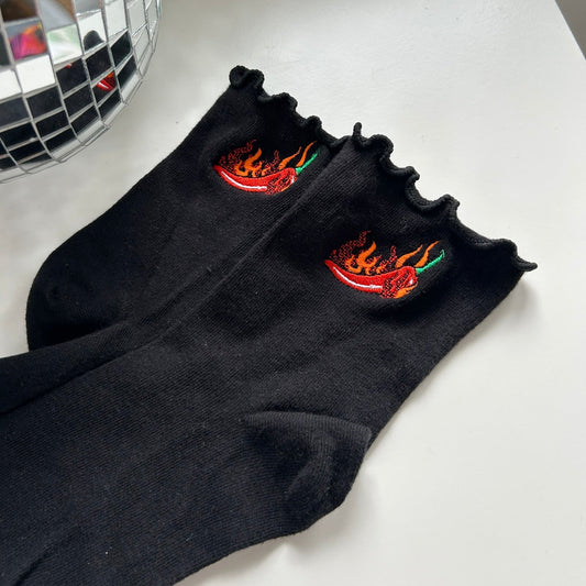 Flamin' Chilli Frilled Socks