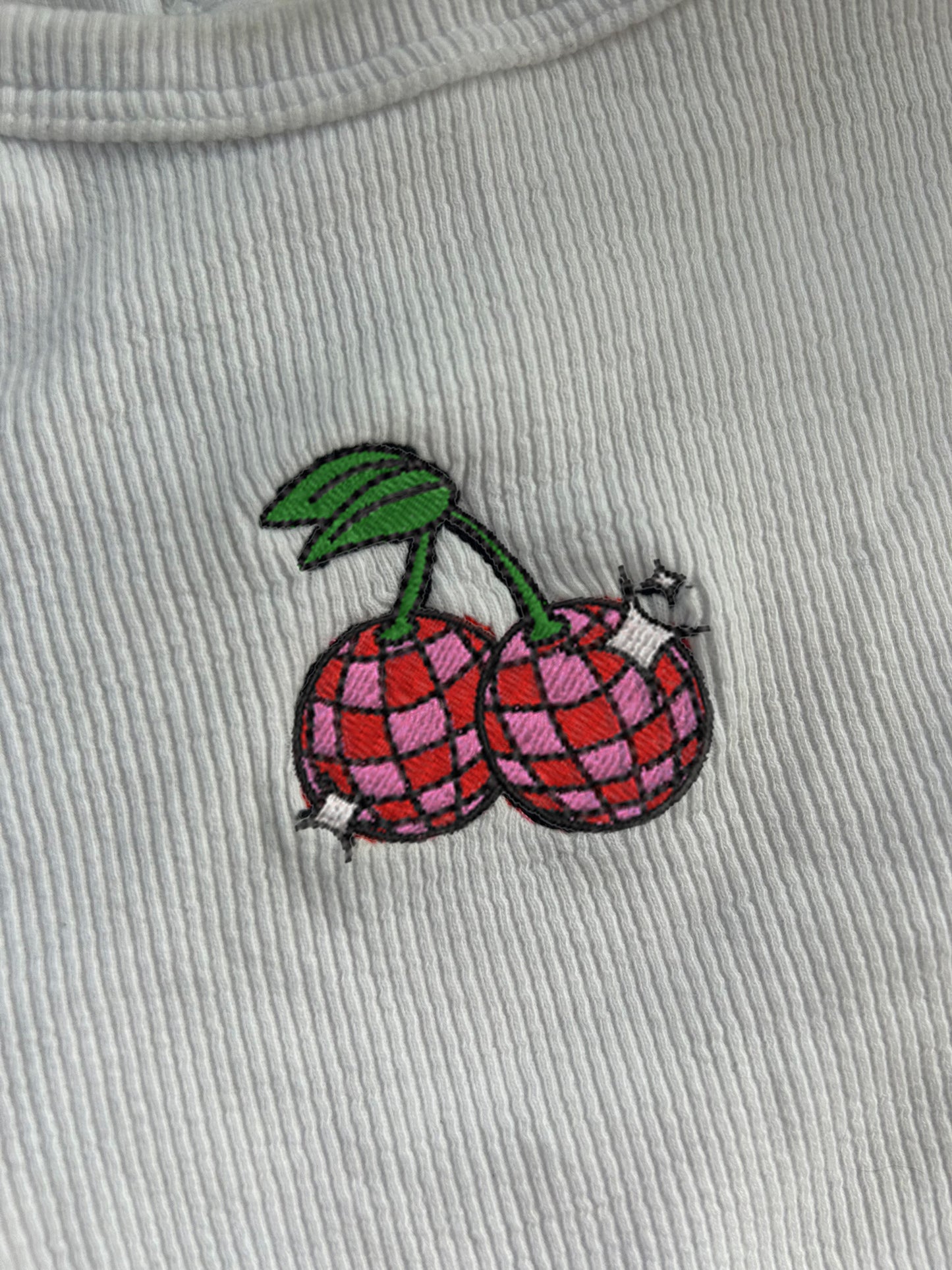 Disco Cherry Ribbed Vest Tee