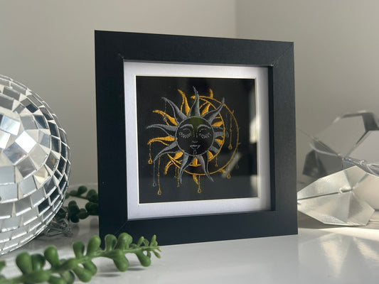 Mini Sun & Moon Embroidery on Black