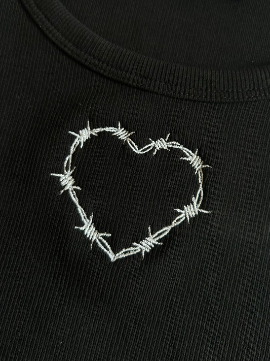 Barbed Wire Heart Vest Top