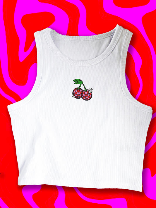 Disco Cherry Ribbed Vest Tee