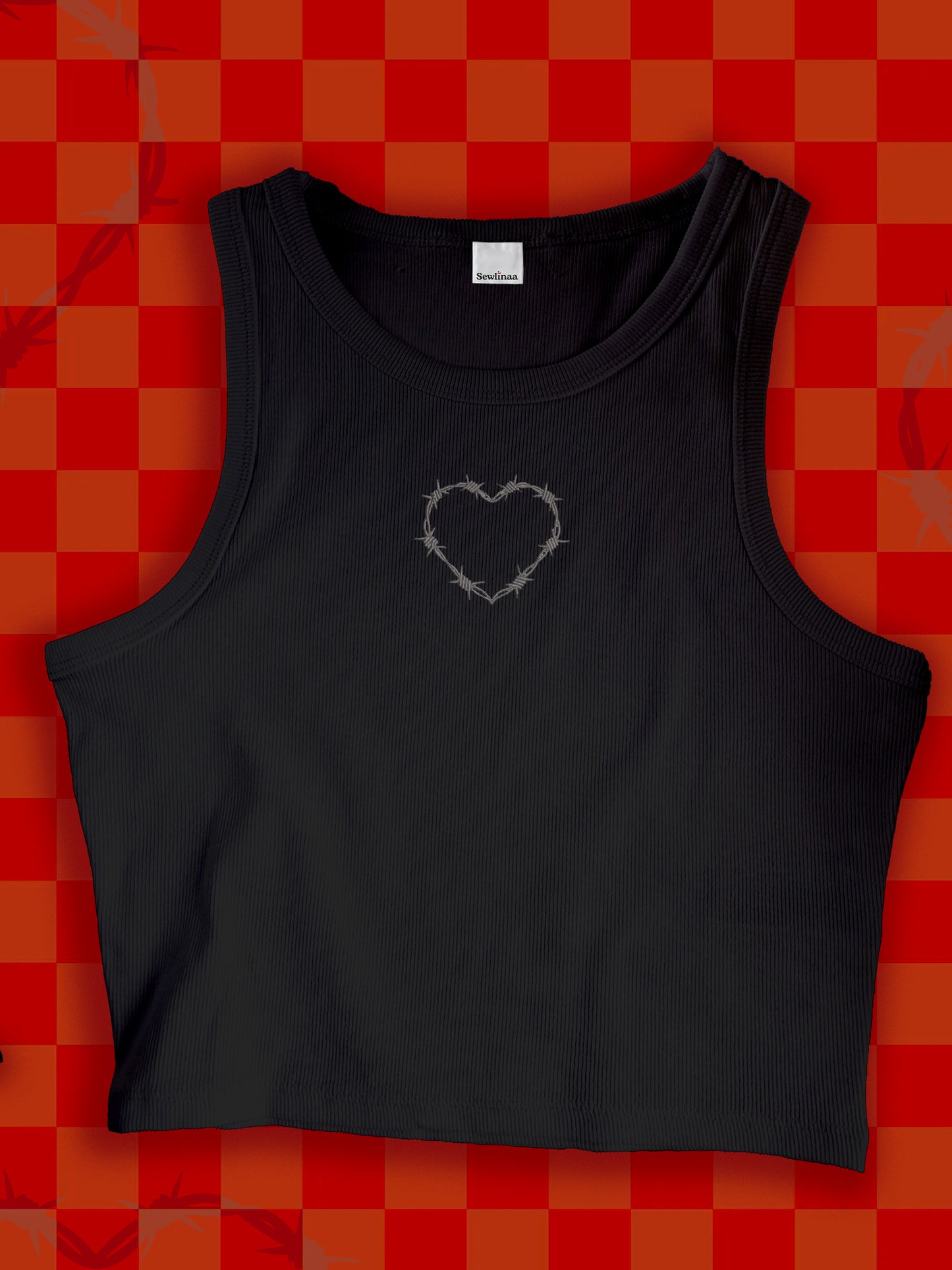 Barbed Wire Heart Vest Top